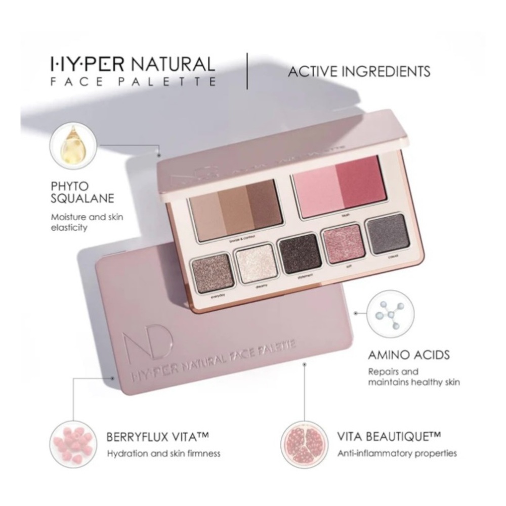 Natasha Denonas HY-PER NATURAL FACE PALETTE
NO MAKEUP MAKEUP EYE/CHEEK ESSENTIAL - Picture 2 of 11